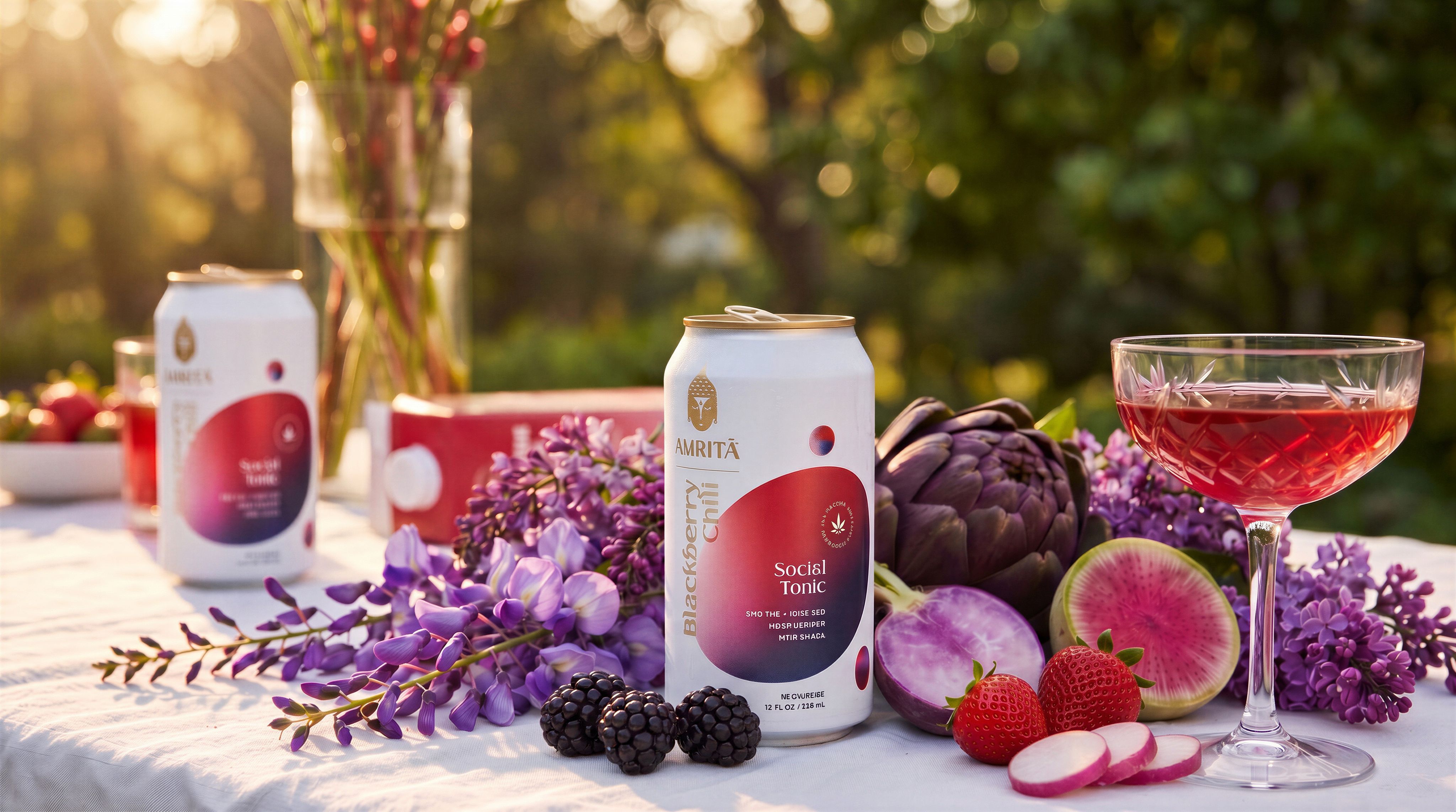 Amrita Social Tonic — commercial product photography by Mark Bowers