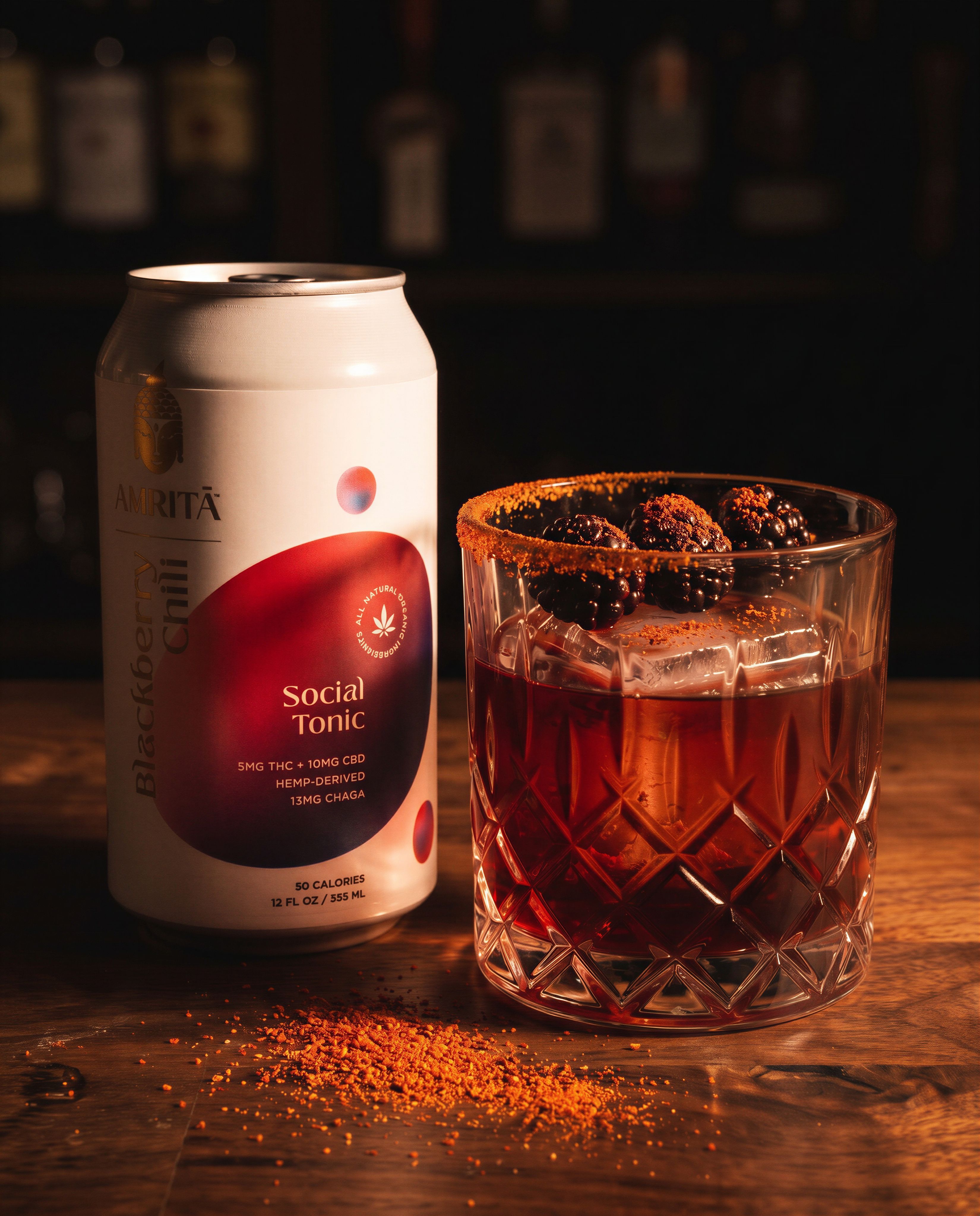 Amrita Social Tonic — commercial product photography by Mark Bowers